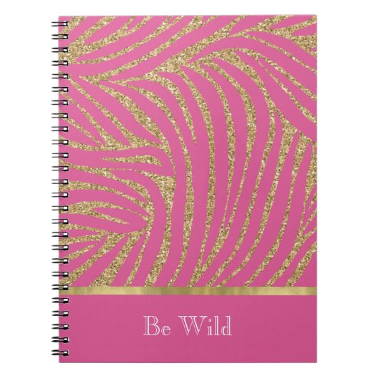 Pink Gold Glitter Zebra Notizblock (Vorderseite)