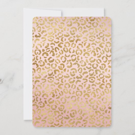 Pink Gold Glitz Sparkle Leopard Print Einladung (Rückseite)
