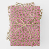 Pink Gold Glitz Sparkle Leopard Print Geschenkpapier Set (Beispiel)