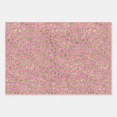 Pink Gold Glitz Sparkle Leopard Print Geschenkpapier Set (Vorderseite)