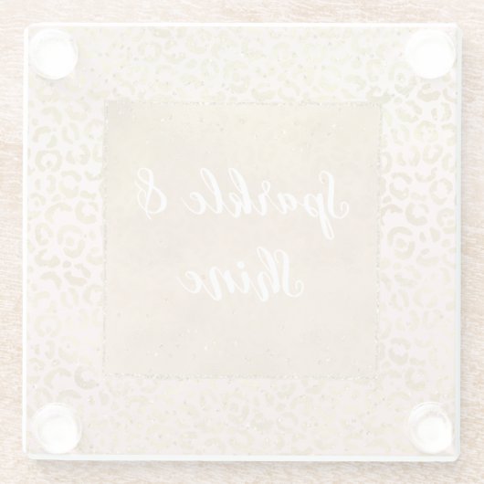 Pink Gold Glitz Sparkle Leopard Print Glasuntersetzer (Rückseite)