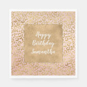 Pink Gold Glitz Sparkle Leopard Print Serviette (Vorderseite)