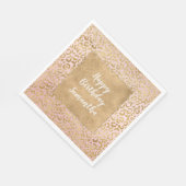 Pink Gold Glitz Sparkle Leopard Print Serviette (Ecke)