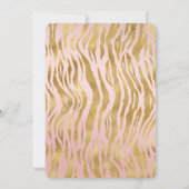 Pink Gold Glitz Sparkle Zebra Baby Dusche Einladung (Rückseite)