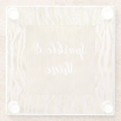 Pink Gold Glitz Sparkle Zebra Print Glasuntersetzer (Rückseite)