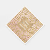 Pink Gold Glitz Sparkle Zebra Print Serviette (Ecke)