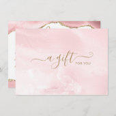 Pink Gold Glitzer Agate Business Geschenkgutschein (Vorne/Hinten)