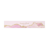Pink & Gold Glitzer Agate Hochzeit Einladungsbanderole (Flach)