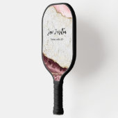 Pink Gold Glitzer Agate Marble Pickleball Paddle (Links)