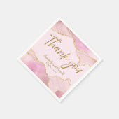 Pink & Gold Glitzer Agate Vielen Dank für Ihre Hoc Serviette (Ecke)