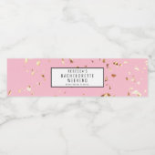 Pink Gold Glitzer Bachelorette Wochenende Entdecku Wasserflaschenetikett (Einzelnes Label)