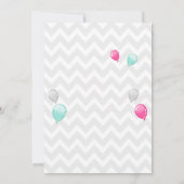 Pink Gold Glitzer Balloons Geburtstagseinladung Einladung (Rückseite)