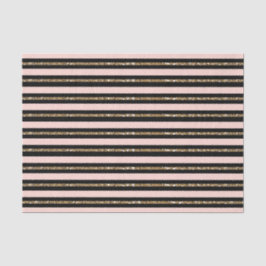 Pink Gold Glitzer & Black Strips Geburtstagsparty Seidenpapier
