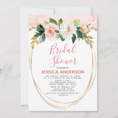 Pink Gold Glitzer Blumenkohl Brautparty Einladung (Vorderseite)