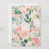 Pink Gold Glitzer Blumenkohl Brautparty Einladung (Rückseite)