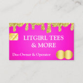 Pink Gold Glitzer Business Card Visitenkarte (Vorderseite)