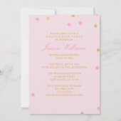 Pink & Gold Glitzer Confetti Abschluss Einladung (Rückseite)