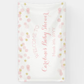 Pink Gold Glitzer Confetti Baby Girl Dusche Banner (Vertikal)