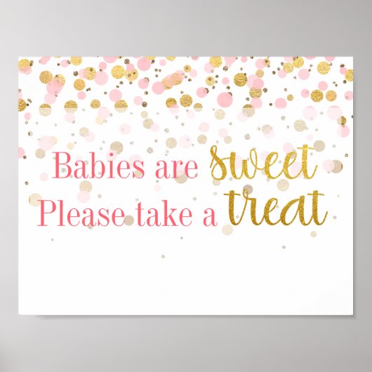 Pink Gold Glitzer Confetti Desserts Leckereien Unt Poster (Vorne)