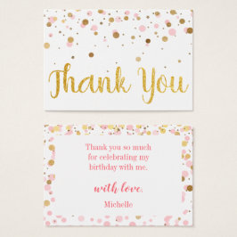 Pink Gold Glitzer Confetti Geburtstag Vielen Dank