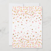Pink Gold Glitzer Confetti Moderne Babydusche Einladung (Rückseite)
