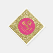 Pink Gold Glitzer Confetti Oh Baby Dusche Serviette (Ecke)