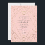 Pink Gold Glitzer Confetti Terrarium Bat Mitzvah Einladung<br><div class="desc">Dieses elegante und luxuriöse Bat Mitzvah lädt zu einem stilvollen und formalen Event ein. Es enthält Imitate gedruckt funkelnd Gold Glitzer Konfetti, bestreut um und auf einem dünnen goldgeometrischen terrarium Rand und rot rosa Hintergrund. Es ist schick, glamourös, modern, einfach und schön; das beste Design für Ihre besondere und bedeutsame...</div>
