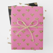 Pink Gold Glitzer Diamonds Geschenkpapier Set (Beispiel)