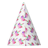 Pink Gold Glitzer Einhorn Blumenmuster Party Hut Partyhütchen (Rückseite)