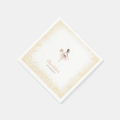 Pink Gold Glitzer Girl Ballett Thema Geburtstag Serviette (Ecke)