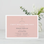 Pink Gold Glitzer Girl Einladung (Stehend Vorderseite)