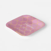 Pink Gold Glitzer Girl's Birthday Pappteller (Gewinkelt)