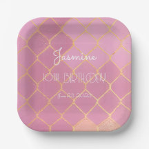 Pink Gold Glitzer Girl's Birthday