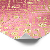 Pink Gold Glitzer Girl's Birthday Party Poster (Ecke)