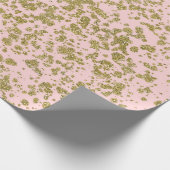 Pink & Gold Glitzer Girly Glam Moderner Spritzer Geschenkpapier (Ecke)