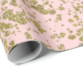 Pink & Gold Glitzer Girly Glam Moderner Spritzer Geschenkpapier (Rolleneckpunkt)