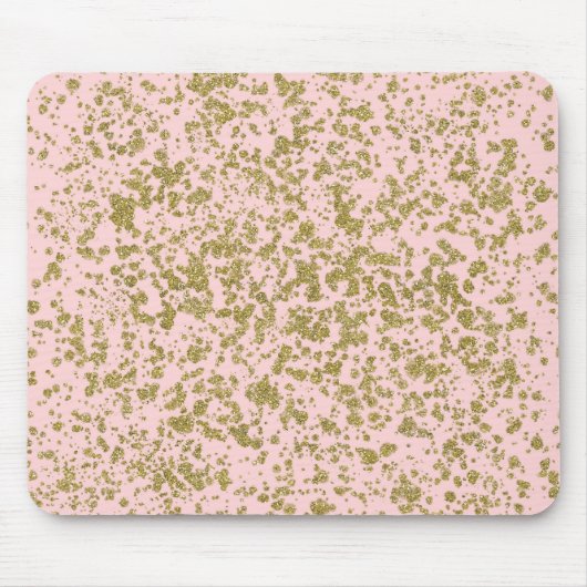 Pink & Gold Glitzer Girly Glam Moderner Spritzer Mousepad (Vorne)