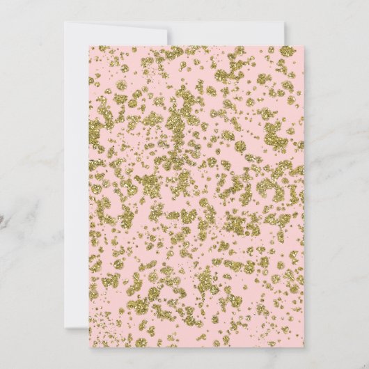 Pink & Gold Glitzer Girly Glam Modernes Sweet 16 Einladung (Rückseite)