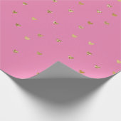 Pink Gold Glitzer Glam Hearts Geschenkpapier (Ecke)