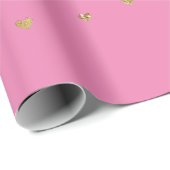 Pink Gold Glitzer Glam Hearts Geschenkpapier (Rolleneckpunkt)