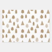 Pink Gold Glitzer Glam Weihnachtsbaumen Geschenkpapier Set (Vorderseite 3)