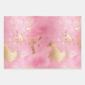 Pink Gold Glitzer Glam Weihnachtsbaumen Geschenkpapier Set (Vorderseite 2)