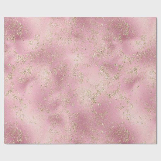 Pink Gold Glitzer Glitz  Geschenkpapier (Flach)