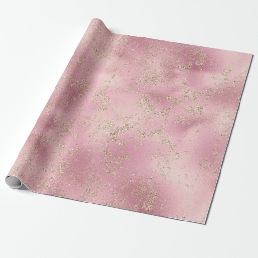 Pink Gold Glitzer Glitz  Geschenkpapier (Ungerollt)