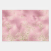 Pink Gold Glitzer Glitz Wrapping Paper Sheets Geschenkpapier Set (Vorderseite 3)