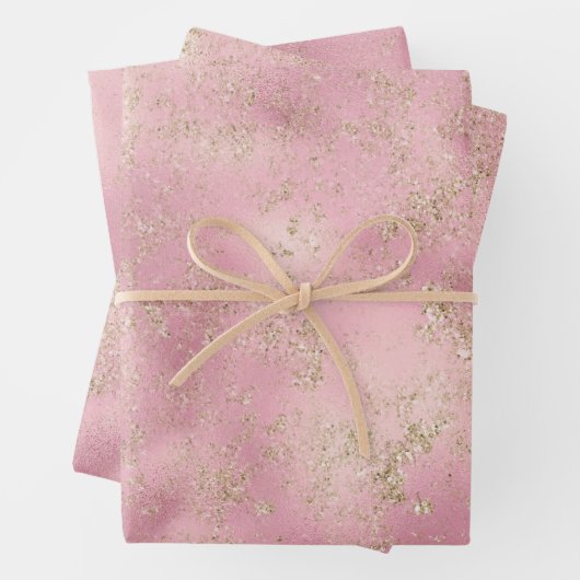 Pink Gold Glitzer Glitz Wrapping Paper Sheets Geschenkpapier Set (Beispiel)