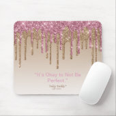 Pink Gold Glitzer Inspirational Bully Buddy Girls Mousepad (Mit Mouse)