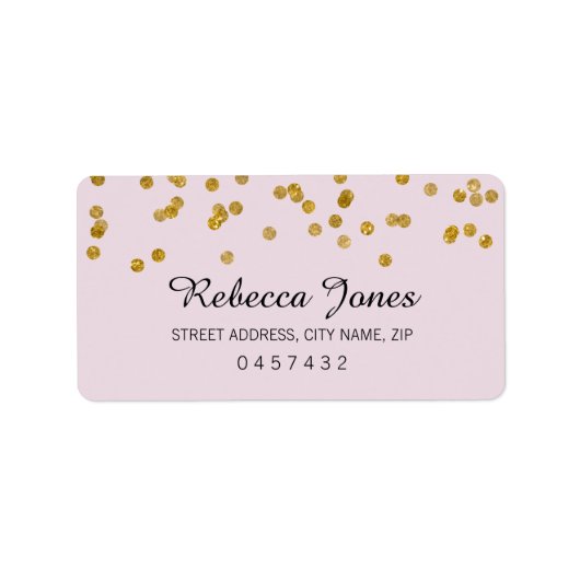 Pink Gold Glitzer Konfetti-Adressenmarken Adressaufkleber (Vorne)