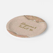 Pink & Gold Glitzer Kristallglanz Geburtstagsparty Pappteller (Schrägansicht)