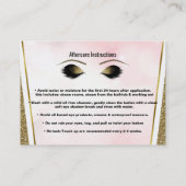 Pink Gold Glitzer Lashes Empfehlungskarte (Rückseite)